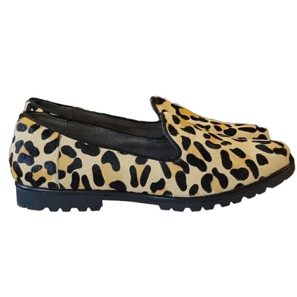 Me Too Cario Calf Hair Leather Leopard Print Slip-on Loafer Shoe Size 7.5 - Picture 4 of 9